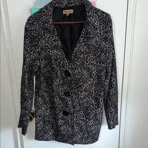Notations Women’s Large Black and Gray Leopard Print jacket/blazer